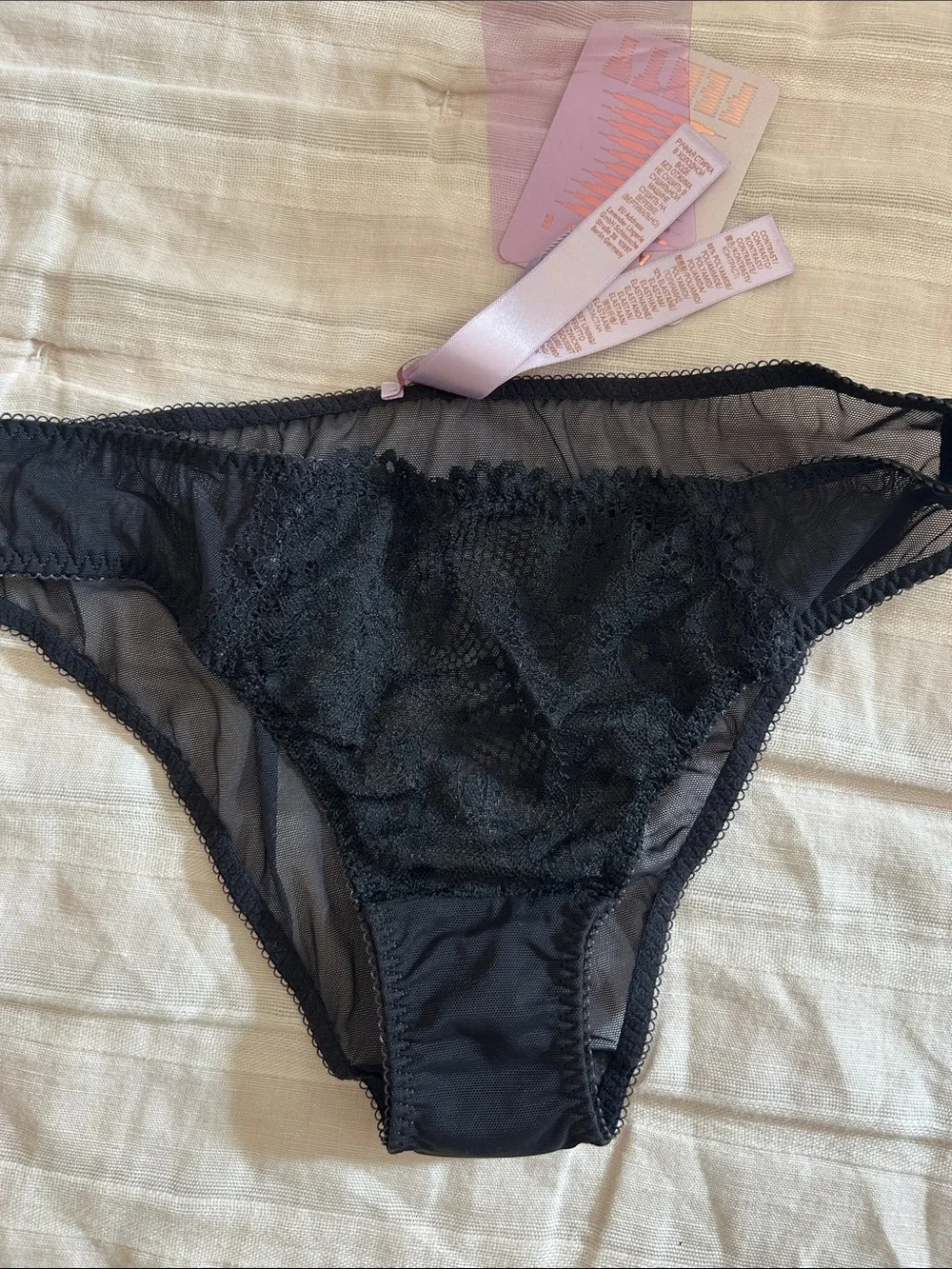 NWT Savage Fenty Black Lace Sheer Bikini Panty - Women Intimates